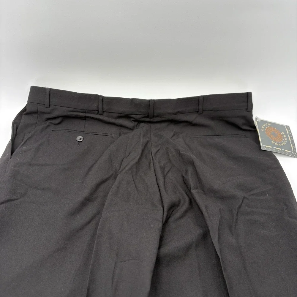 Vintage Levi's Travelers Miralaine Wool Blend Pleated Pants Mens 42x30 Black NWT